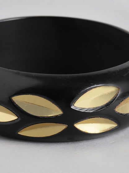 Women Black & Gold-Toned Bangle-Style Bracelet