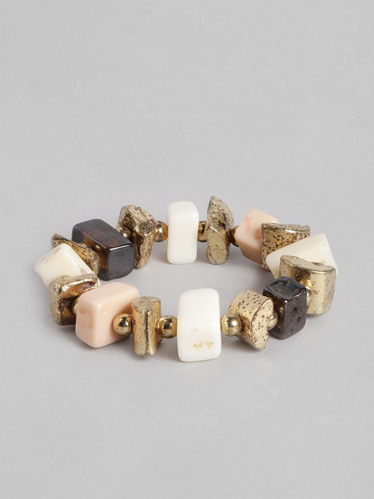 Women Off White & Gold-Toned Charm Bracelet