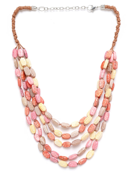 Multicoloured Beaded Layered Necklace