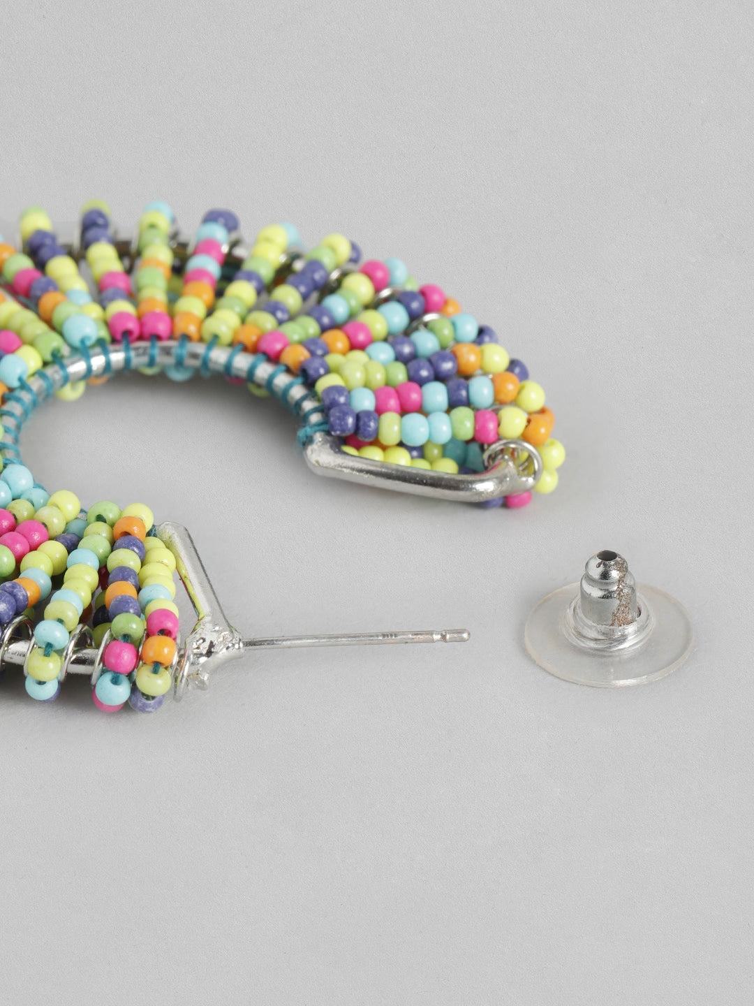 Multicoloured Circular Half Hoop Earrings