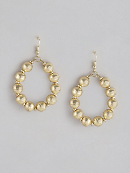 RICHEERA Gold-Plated Circular Drop Earrings