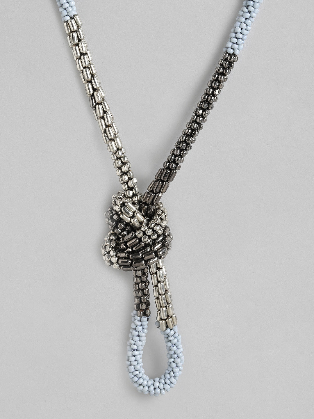 Grey Minimal Beaded Necklace