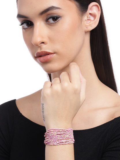 Women Pink Multistrand Bracelet