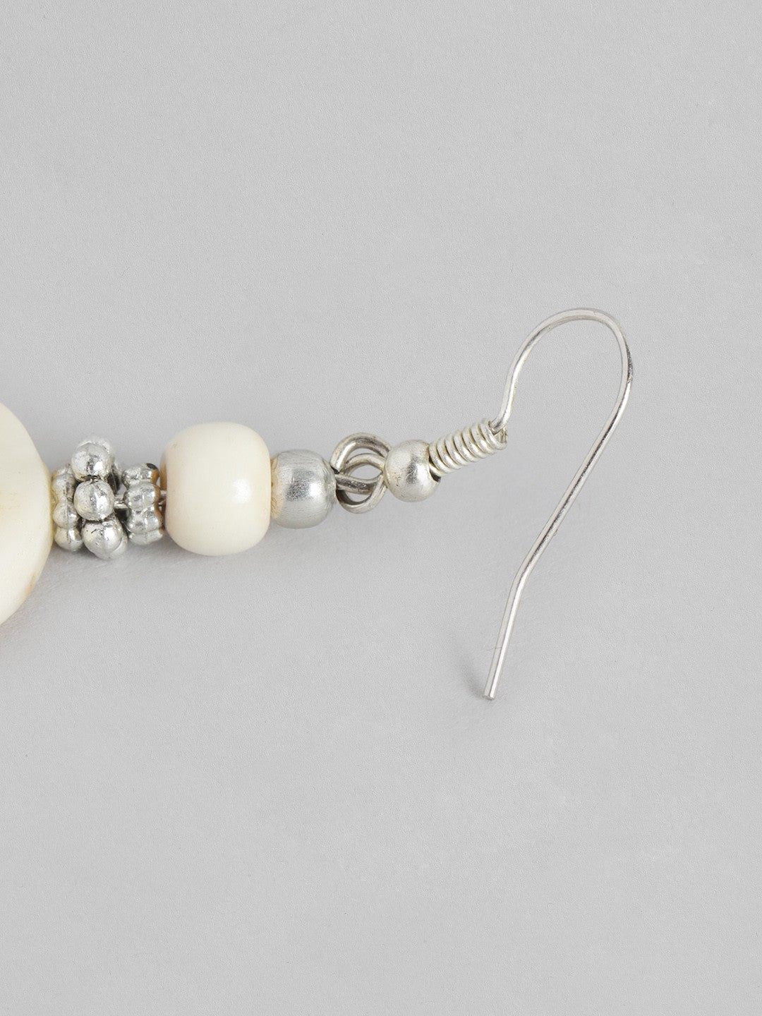 Off White Oval Drop Earrings