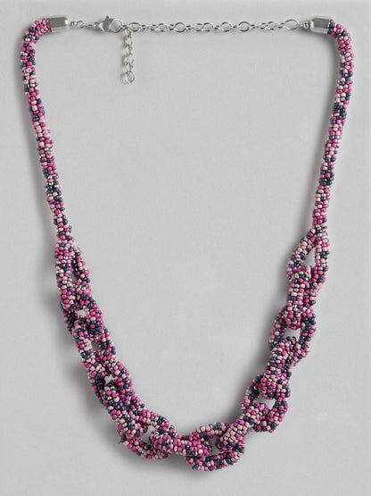 Purple & Blue Beaded Layered Necklace