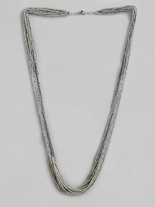 Gunmetal-Toned Silver-Plated Necklace