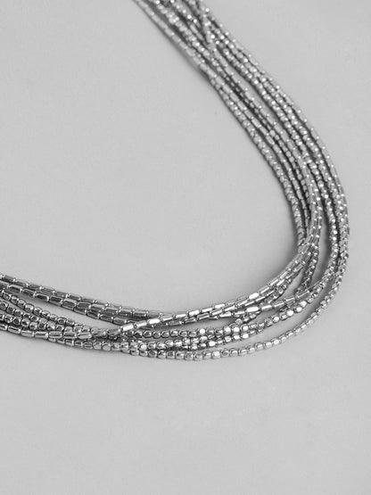 Silver-Plated Artificial Beads  Necklace