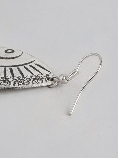 Silver-Plated Geometric Drop Earrings