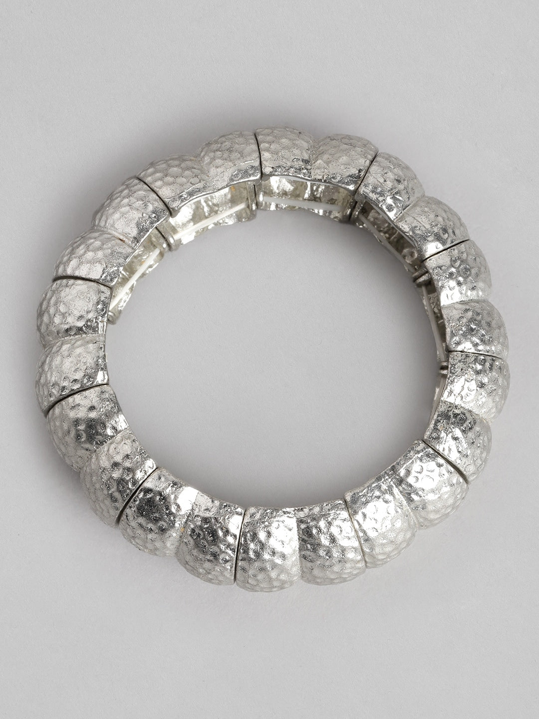 Women Silver-Toned Silver-Plated Bangle-Style Bracelet