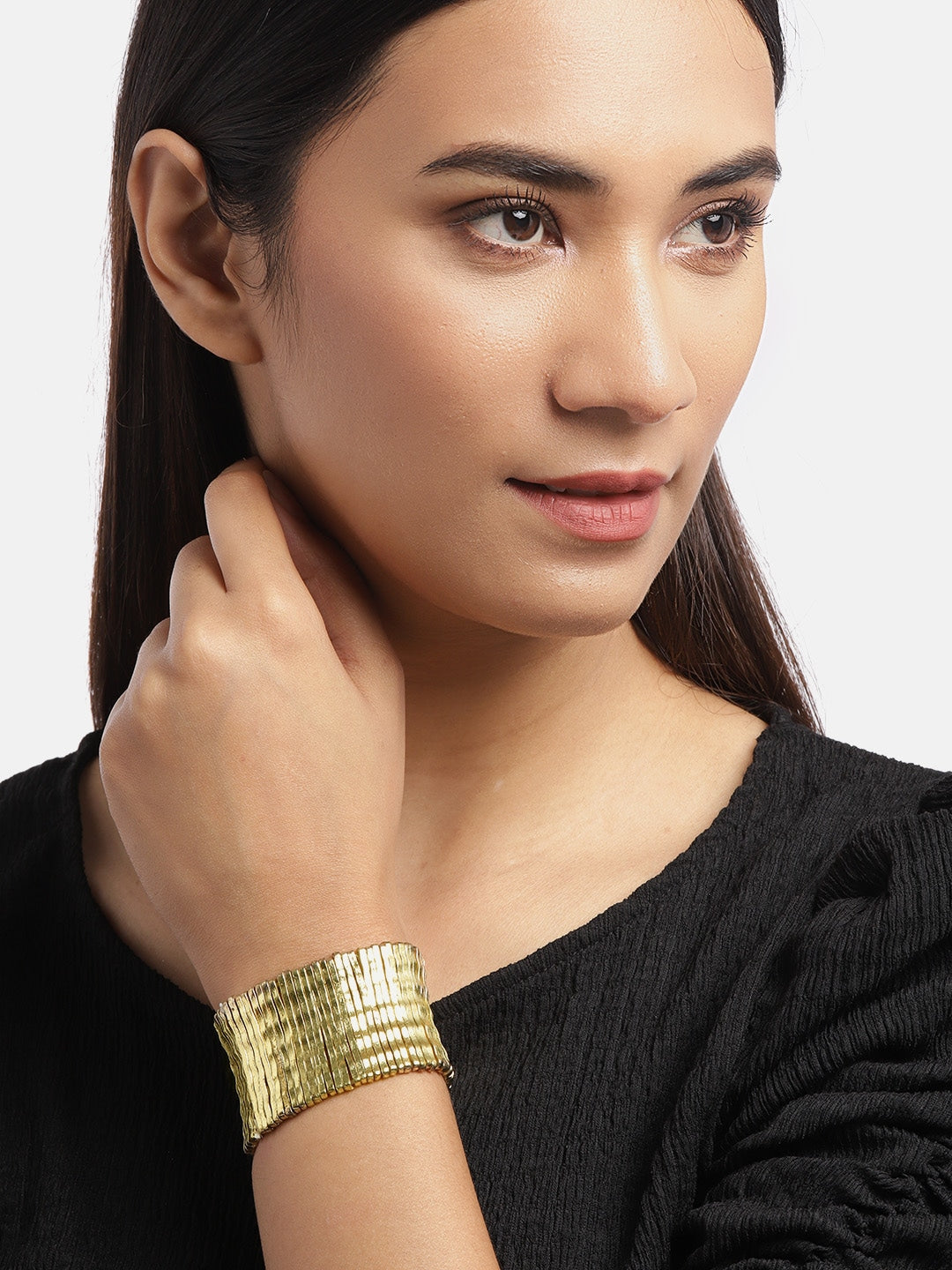 Women Gold-Toned Gold-Plated Elasticated Bracelet