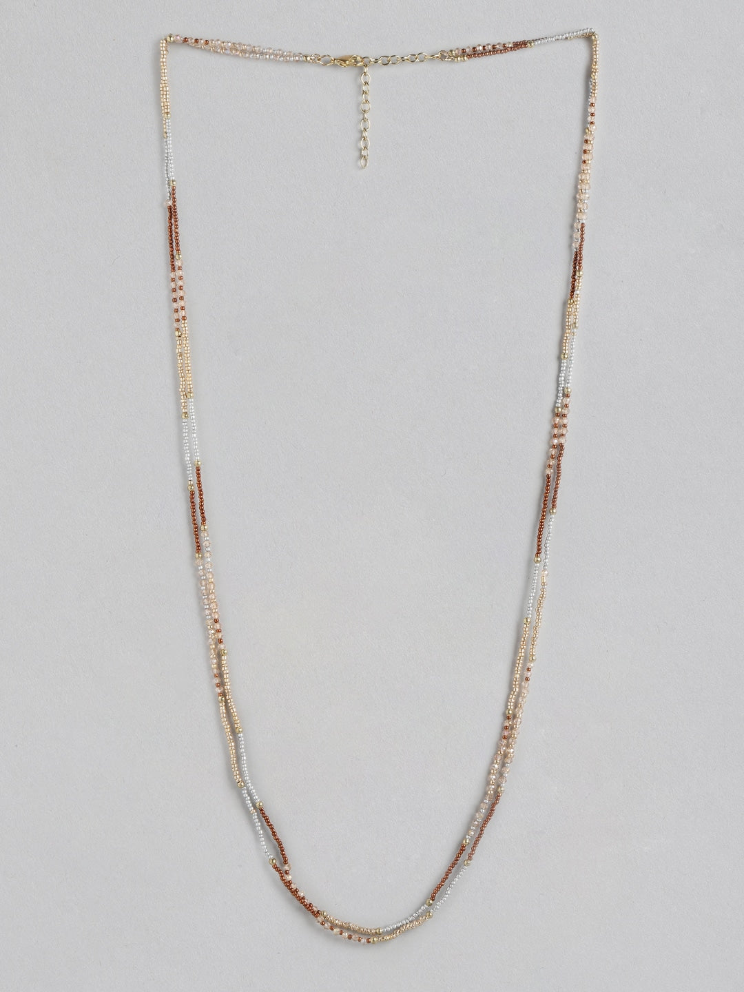 Gold-Plated Beaded Double-Layered Necklace