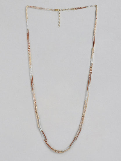 Gold-Plated Beaded Double-Layered Necklace