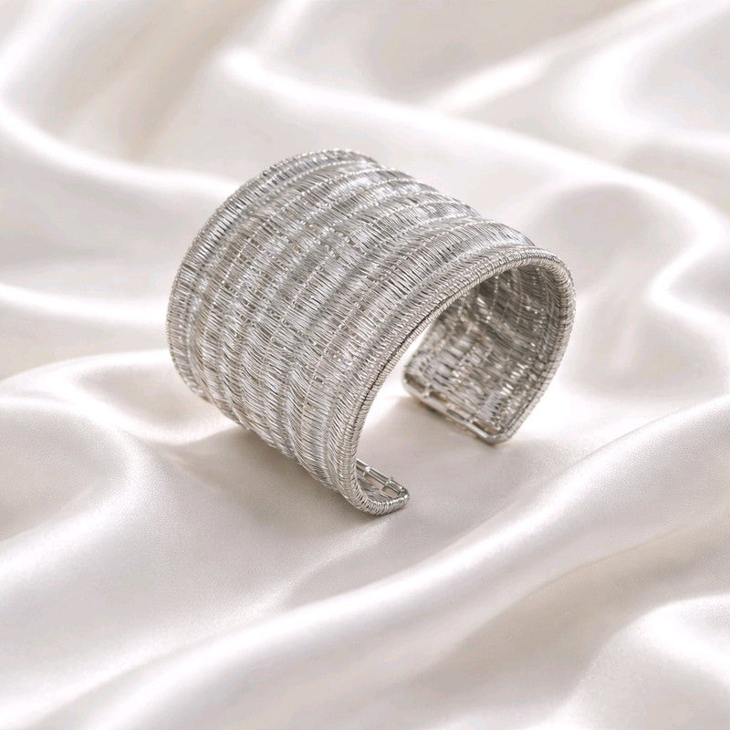 RICHEERA Silver-Plated Handcrafted Fusion Cuff