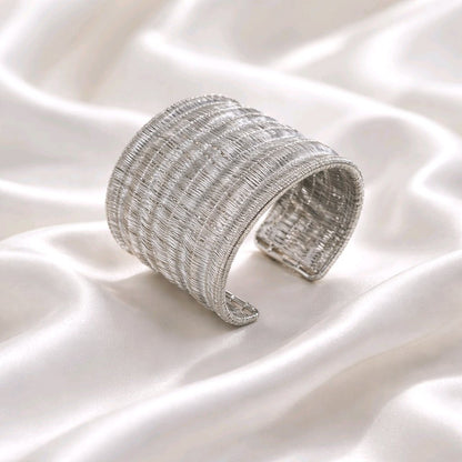 RICHEERA Silver-Plated Handcrafted Fusion Cuff