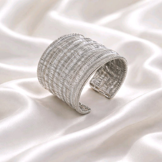RICHEERA Silver-Plated Handcrafted Fusion Cuff