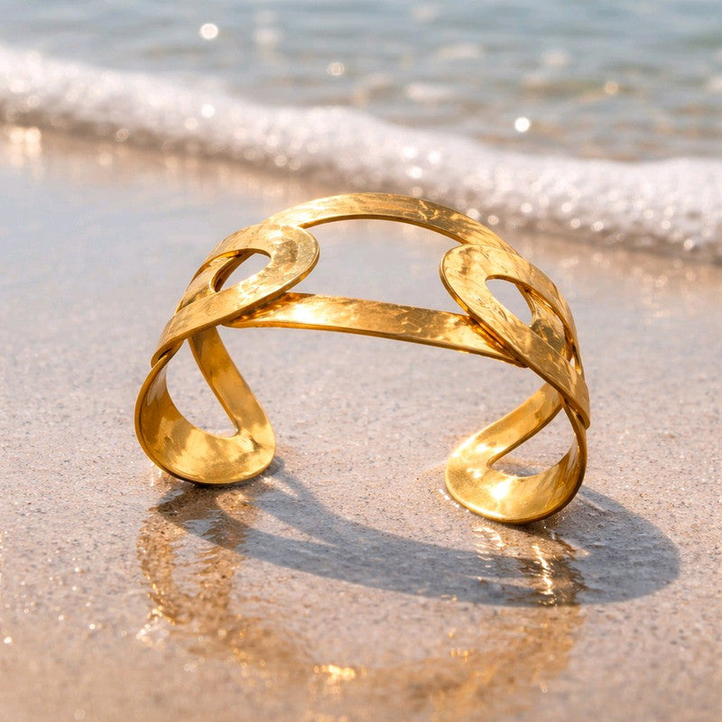 RICHEERA Gold-Plated Handcrafted Western Cuff