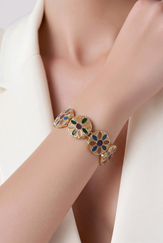 RICHEERA Gold-Plated Handcrafted Ethnic Elasticated - Side Image