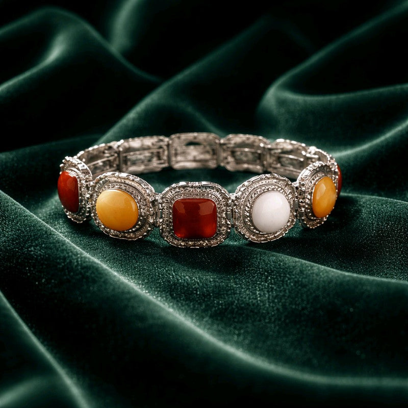 RICHEERA Silver-Plated Handcrafted Fusion Elasticated