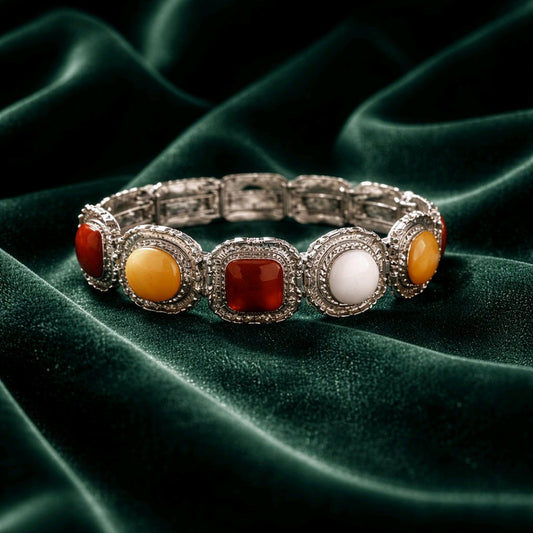 RICHEERA Silver-Plated Handcrafted Fusion Elasticated
