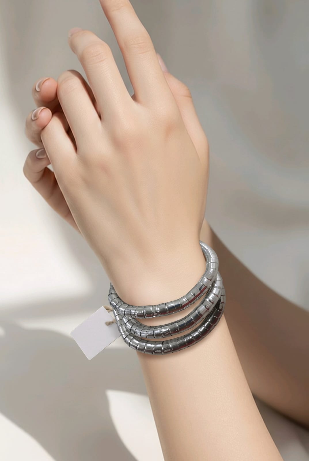 RICHEERA Silver-Plated Handcrafted Western Stretchable Bracelet