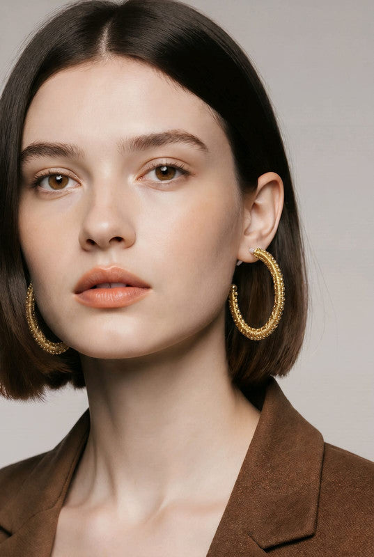 RICHEERA Gold-Plated Earrings - Detail Angle