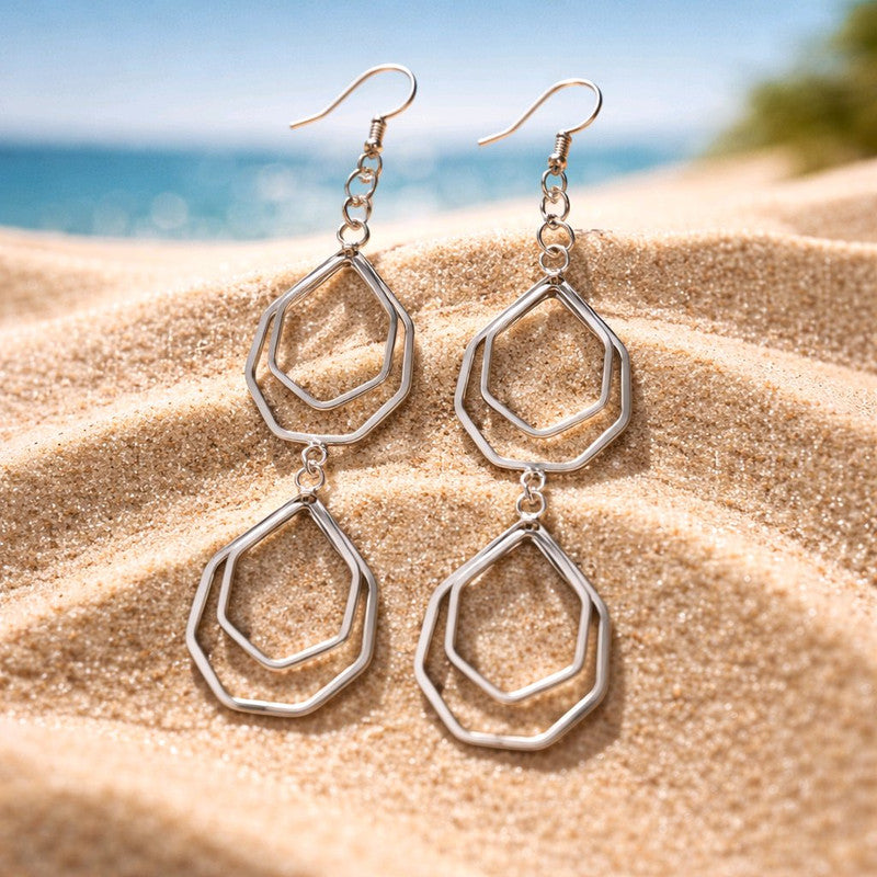 RICHEERA Silver-Plated Earrings - Back Image