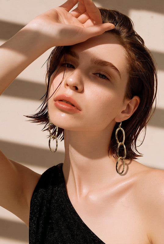 RICHEERA Gold-Plated Earrings - Detail Angle