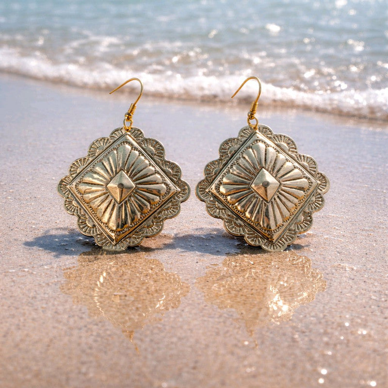 RICHEERA Gold-Plated Earrings - Detail Angle