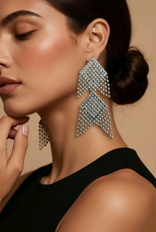 RICHEERA Silver-Plated Earrings - Detail Angle