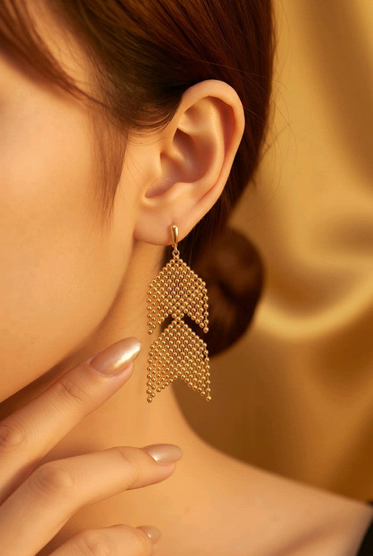 RICHEERA Gold-Plated Earrings - Detail Angle