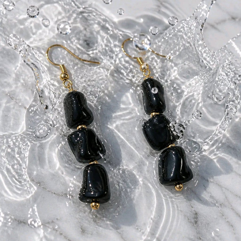 RICHEERA Gold-Plated Earrings - Detail Angle