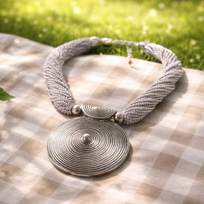 RICHEERA Silver-Plated Handcrafted Fusion Necklace