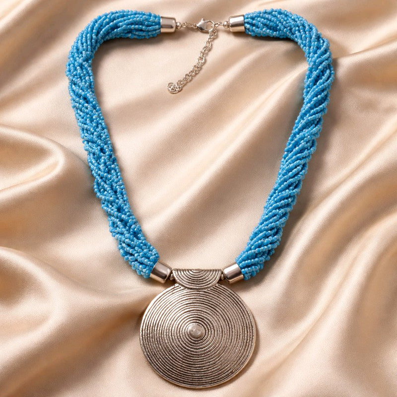 RICHEERA Silver-Plated Handcrafted Fusion Necklace