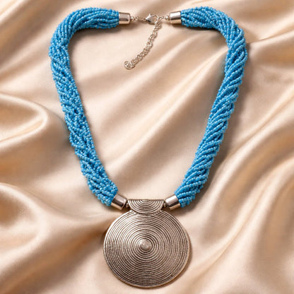 RICHEERA Silver-Plated Handcrafted Fusion Necklace