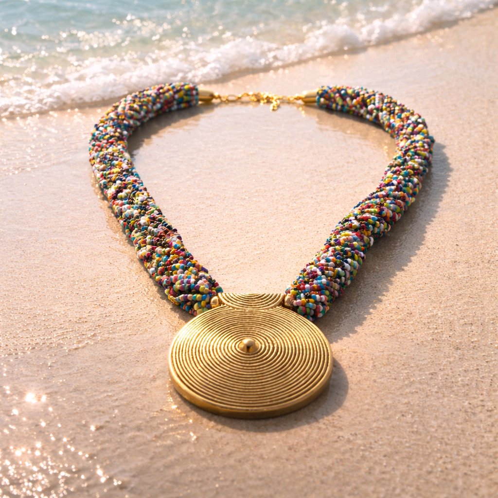 RICHEERA Gold-Plated Handcrafted Fusion Necklace