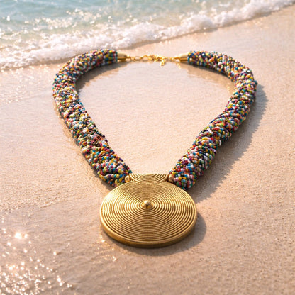 RICHEERA Gold-Plated Handcrafted Fusion Necklace