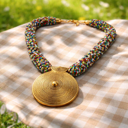 RICHEERA Gold-Plated Handcrafted Fusion Necklace