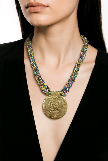 RICHEERA Gold-Plated Handcrafted Fusion Necklace