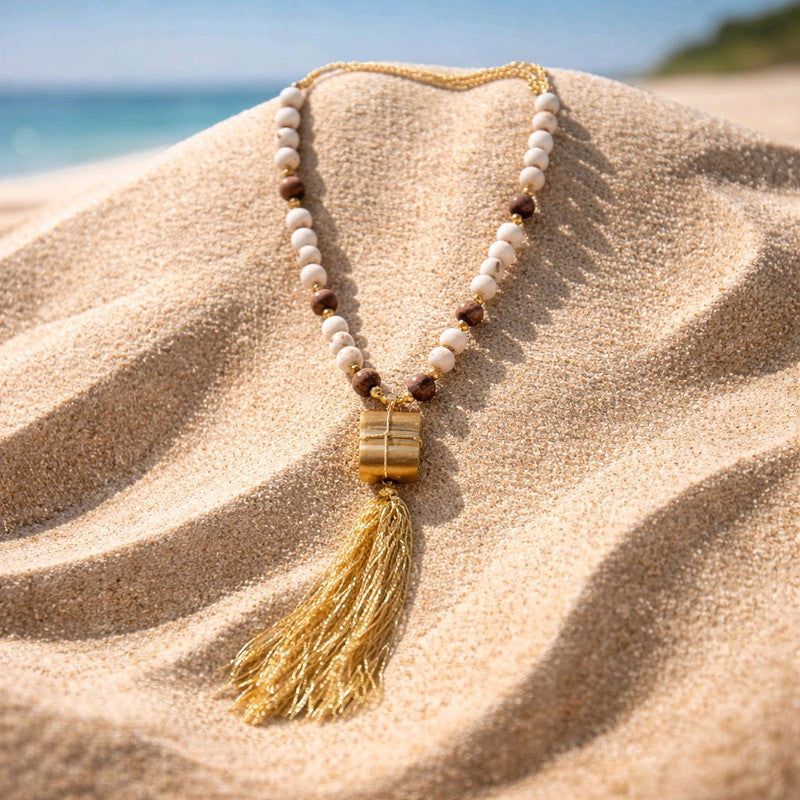 RICHEERA Gold-Plated Handcrafted Western Necklace - Detail Angle