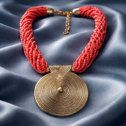 RICHEERA Gold-Plated Handcrafted Fusion Necklace