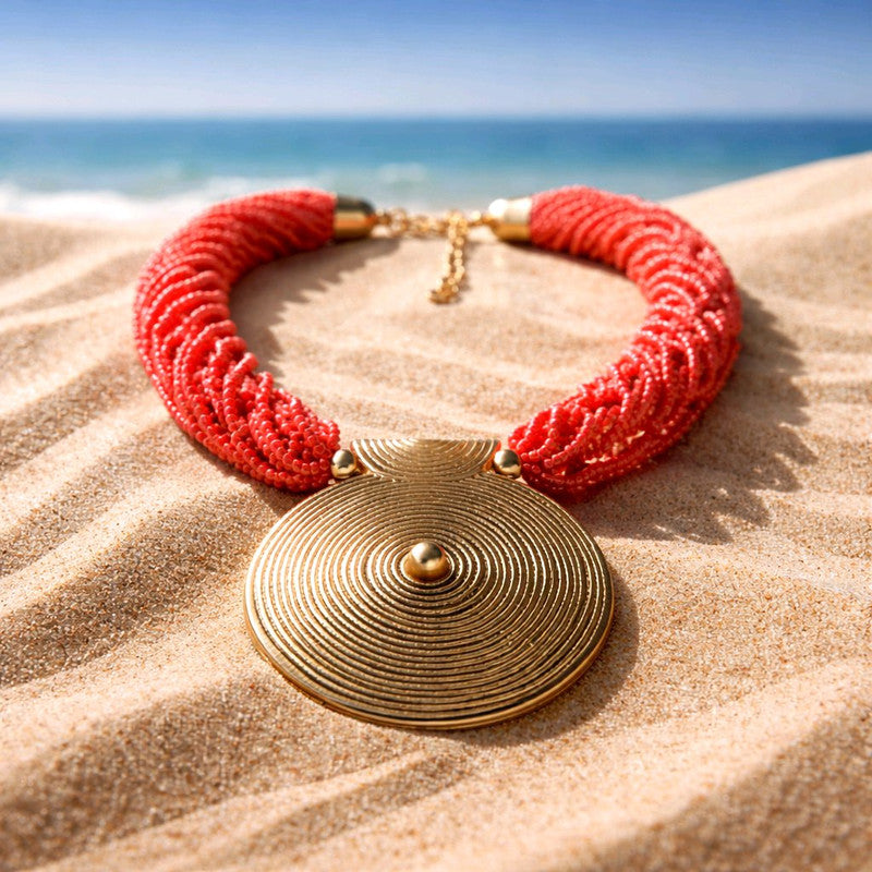 RICHEERA Gold-Plated Handcrafted Fusion Necklace - Back Image