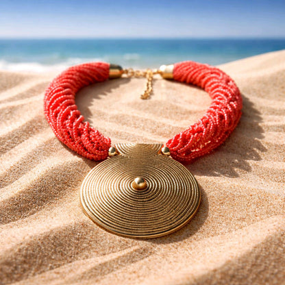 RICHEERA Gold-Plated Handcrafted Fusion Necklace - Back Image