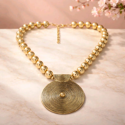 RICHEERA Gold-Plated Handcrafted Ethnic Necklace