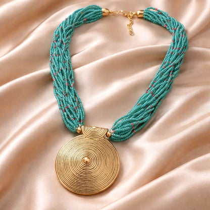 RICHEERA Gold-Plated Handcrafted Fusion Necklace
