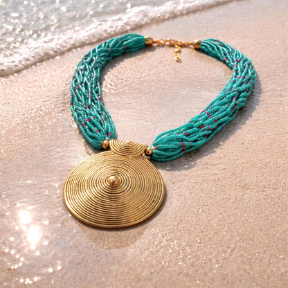 RICHEERA Gold-Plated Handcrafted Fusion Necklace