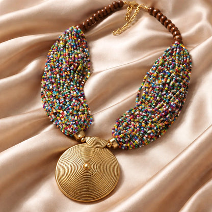 RICHEERA Gold-Plated Handcrafted Ethnic Necklace