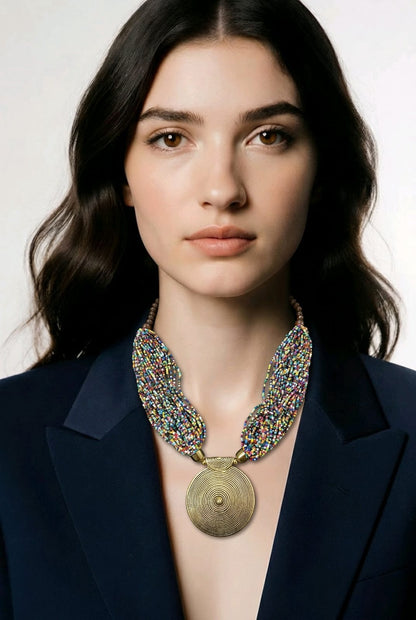 RICHEERA Gold-Plated Handcrafted Ethnic Necklace