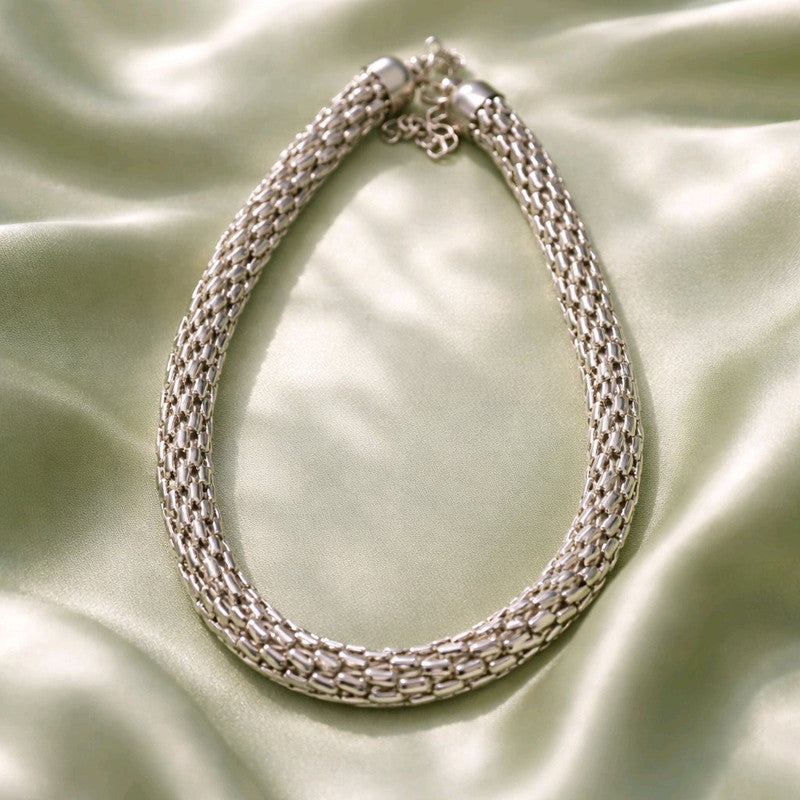 RICHEERA Silver-Plated Handcrafted Fusion Necklace