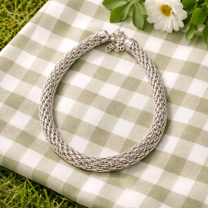RICHEERA Silver-Plated Handcrafted Fusion Necklace - Side Image