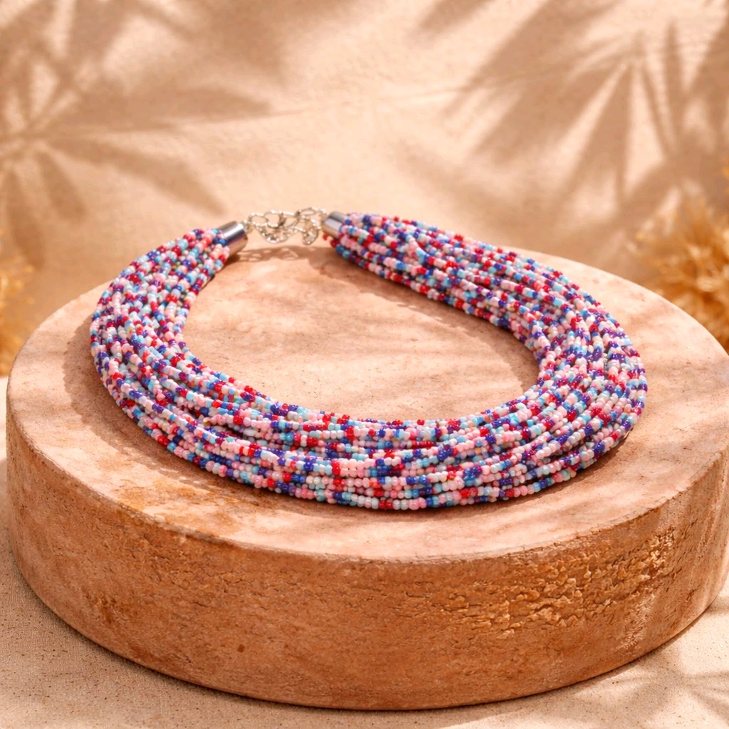 RICHEERA Silver-Plated Handcrafted Fusion Necklace